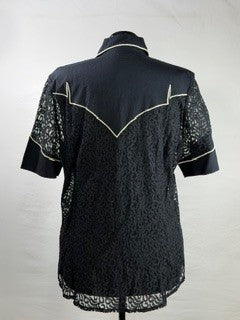 CF33-145 BLK LACE TOP XL