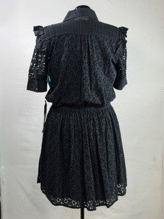 CF33-152 ABBY EYELET BLK DRESS L