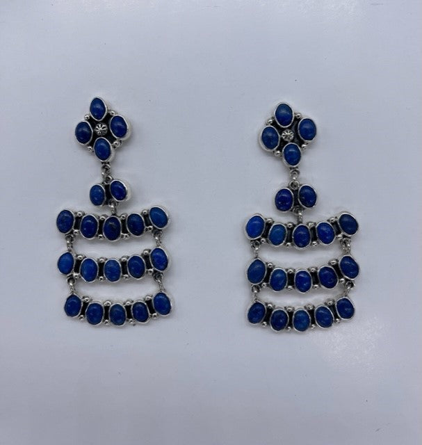 BLUE LAPIS POST EARRING