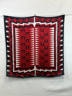 CF1-65 RED/BLK FRINGE SCARF 35X35