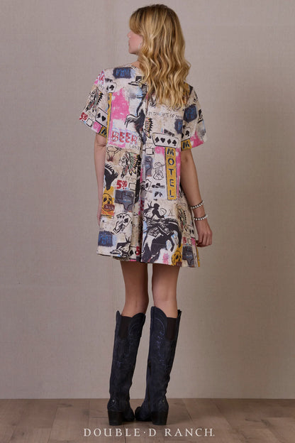 COWBOY GRAFFITI DRESS D1502