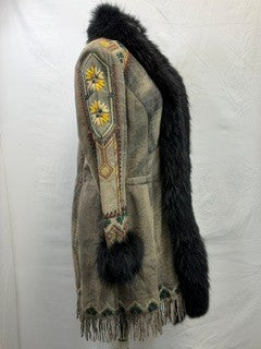 CF106-8 BRN LEATEHR/FUR JACKET 1X