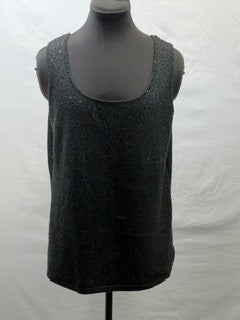 CF14-129 BLACK SEQUIN TANK TOP L