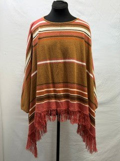 CF82-12 TAN/SALMON PONCHO S/M