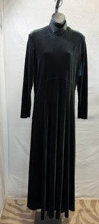 CF100-10 DARK GREEN VELVET DRESS L