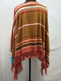 CF82-12 TAN/SALMON PONCHO S/M