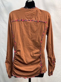 CF52-173 BRN CORAL NECK TOP M