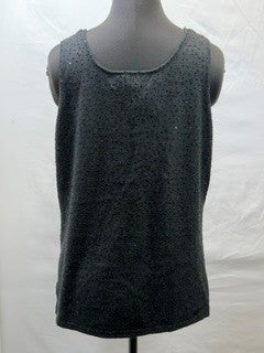 CF14-129 BLACK SEQUIN TANK TOP L