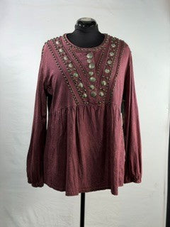 CF86-33 MERLOT TUNIC XL