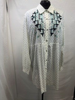 CF103-11 WHITE/NAVY SHIRT DRESS XL