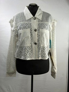 CF86-34 WHITE EYELET TOP XL