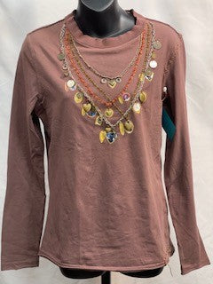 CF52-176 BRN CHARMED TOP M