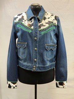 CF33-190 COWPRINT/DENIM JACKET L
