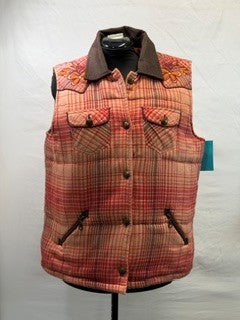 CF33-196 ORANGE PLAID VEST XL