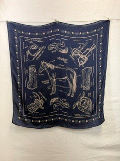 CF76-59 NAVY COWBOY 101 SCARF 25X25