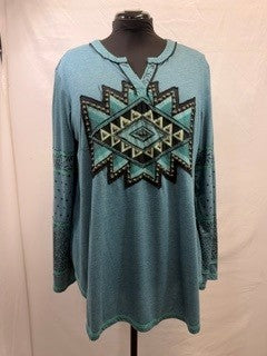 CF103-5 BLUE AZTEC SHIRT XL