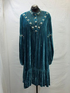 CF105-5 TEAL VELVET DRESS 2X
