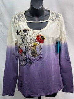 CF52-169 DIP DYE LACE TOP M