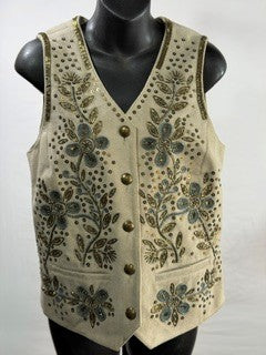 CF6-34 GOLD/SILVER SUEDE VEST S