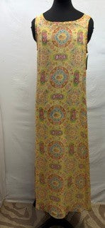 CF104-15 YELLOW PRINT DRESS M