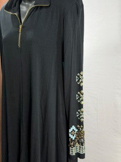 CF6-35 BLK ZIPPER TUNIC XS