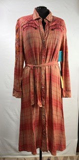 CF86-39 PLAID DRESS XL