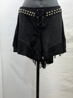 CF33-183 BLK LACE UP SHORTS 14