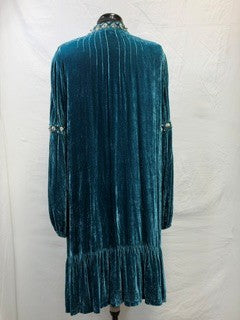 CF105-5 TEAL VELVET DRESS 2X