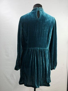 CF48-61 TURQ VELVET DRESS S