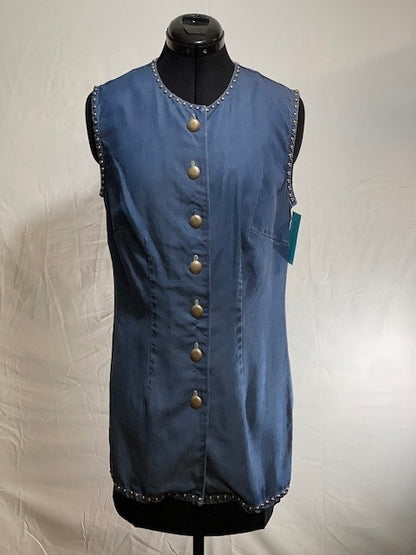 CF46-62 TENCEL TUNIC WITH STUD DETAILS SIZE SMALL