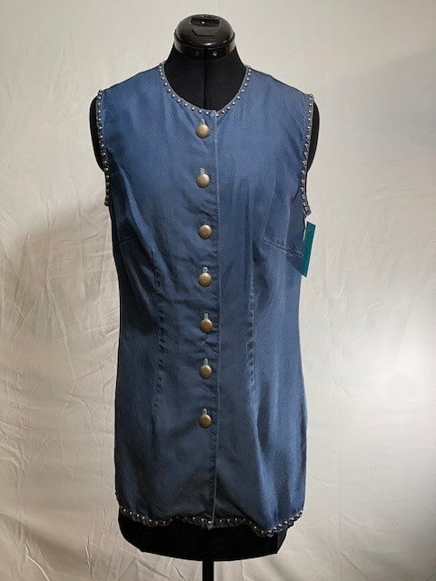 CF46-62 TENCEL TUNIC WITH STUD DETAILS SIZE SMALL