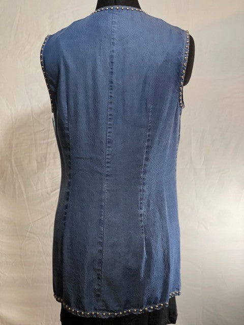 CF46-62 TENCEL TUNIC WITH STUD DETAILS SIZE SMALL