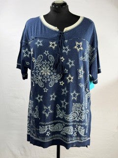 CF86-60 BLUE BANDANA TOP XL