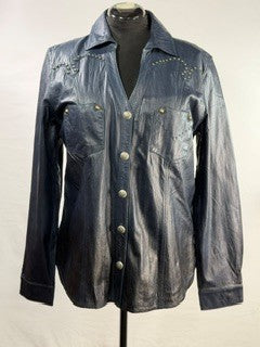 CF22-25 NAVY LEATHER TOP 1X