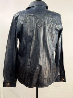 CF22-25 NAVY LEATHER TOP 1X