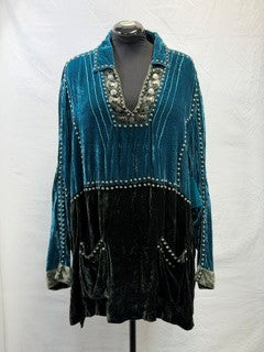 CF105-6 2 TONE VELVET TUNIC 2X