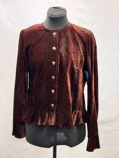 CF82-8 BURGANDY/BLK VELVET JACKET XS