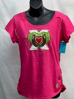 CF52-188 PINK LUCKY HEART TOP L