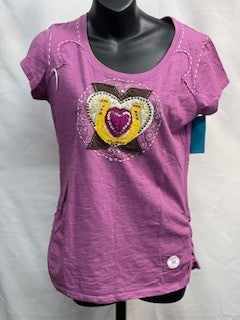CF52-189 PURPLE LUCKY HEART TOP M