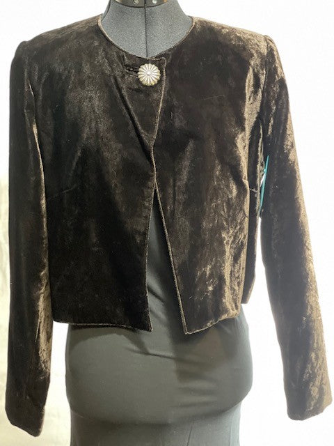 CF46-68 DARK BROWN VELVET JACKET SIZE SMALL