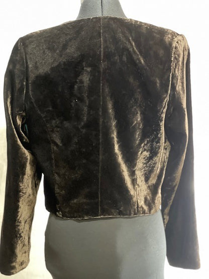 CF46-68 DARK BROWN VELVET JACKET SIZE SMALL