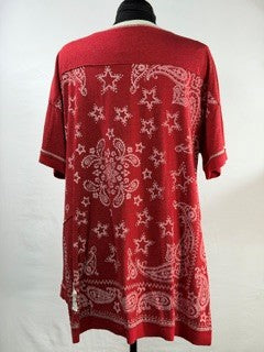 CF86-61 RED BANDANA TOP XL