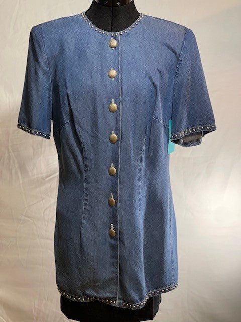 CF46-85 TENCEL TUNIC WITH FRONT STUDS SIZE SMALL