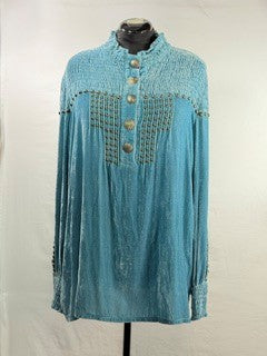 CF22-10 TURQ VELVET TOP 1X