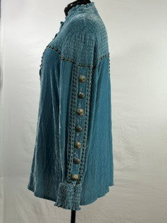 CF22-10 TURQ VELVET TOP 1X