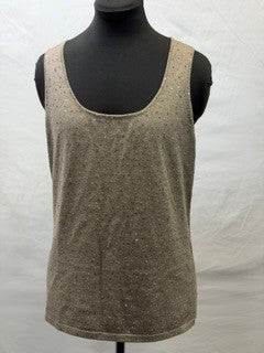 CF14-127 TAUPE SEQUIN TANK TOP M