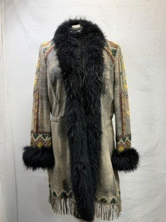 CF106-8 BRN LEATEHR/FUR JACKET 1X