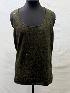 CF14-128 MOSS SEQUIN TANK TOP L