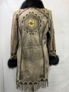CF106-8 BRN LEATEHR/FUR JACKET 1X