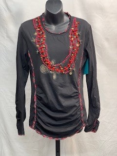 CF52-172 BLK CORAL NECK TOP M